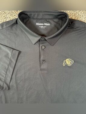 Mizzen+Main Mens XL Colorado University Buffaloes Versa Black Performance Polo